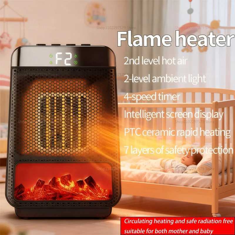 Portable Fireplace Heater for Home Silent Energy Saving PTC Fast Hand Warmer Low Power Desk Hot Air Fan Warm Air Heat Source Y251113