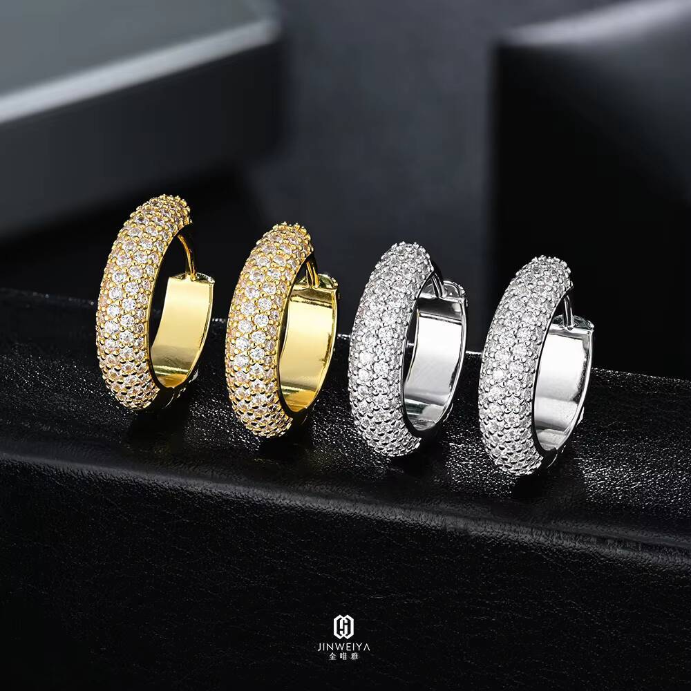 Hip Hop 925 Sterling Silver Moissanite Diamond Earring High-grade Iced Out VVS Moissanite Earrings for Men Women