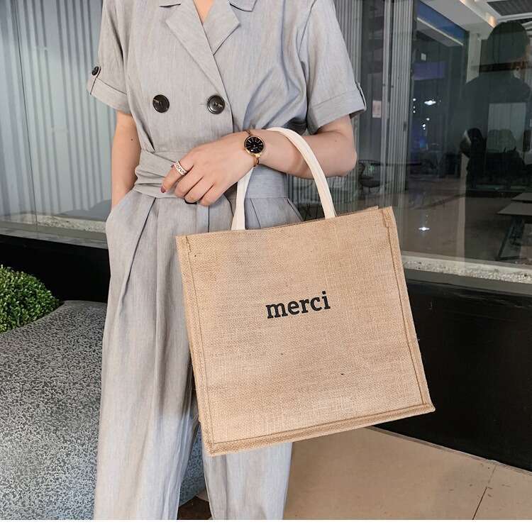 Linen Handbag Fashion 2025 New Handheld Women's Short Distance Travel Bag