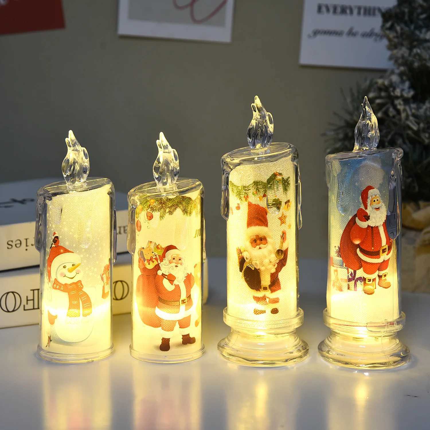 Christmas LED Flameless Candles Flickering LED Pillar Candles Outdoor Indoor Battery Operated Candles Decorations Christmas M251113