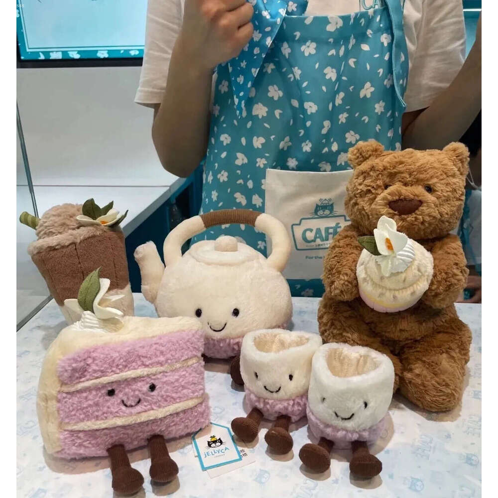 Dolls Jelly cat Cafe Limited Series Leola Bear with Strawberry Plush Doll Amuseables Vividdy Teapot Ool & Ong Teacups Berrity Latte Melbie Peach Cake plush toys 2025