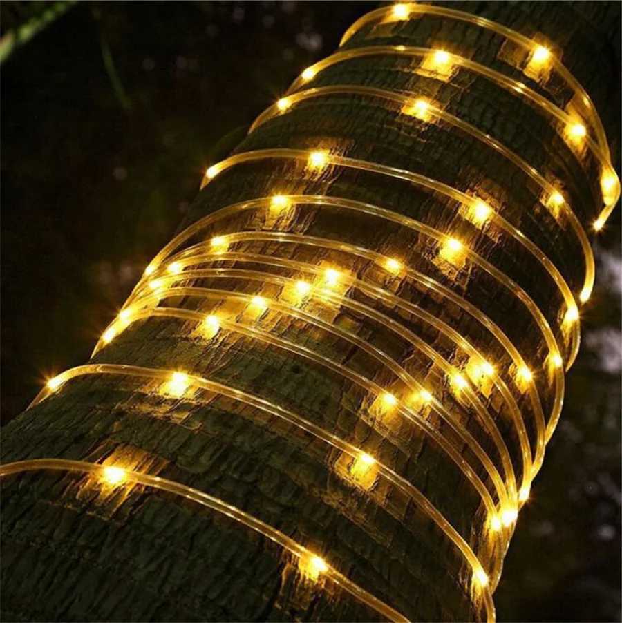 10M 20M 30M LED Tube Rope String Light Outdoor Waterproof 8 Modes Christmas Garland Fairy Lights for Garden Yard Path Tree Decor M251113