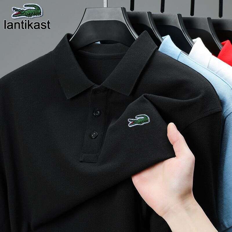 Noble Crocodile Summer New Men's Polo Shirt Short Sleeve Pure Cotton Turn-Down Collar T-Shirt Solid designer hoodie Color Business Casual Tee Tre