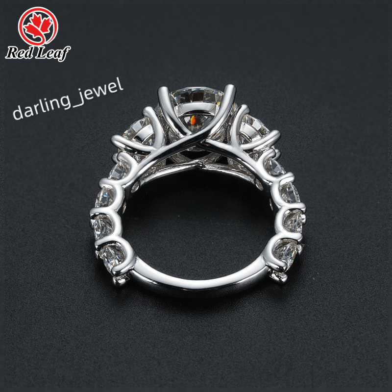 Redleaf Jewelrys High Quality 4 CT D VVS Moissanite Diamond Ring 925 Silver Gold Plated Classic Womens Fine Moissanite Ring