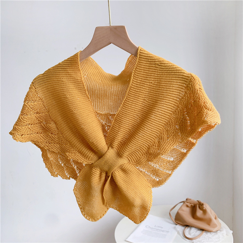 K380 Fishtail pattern small shawl outer wear celebrity style spring and summer cervical vertebrae protection knitted air-conditioned room mermaid shou