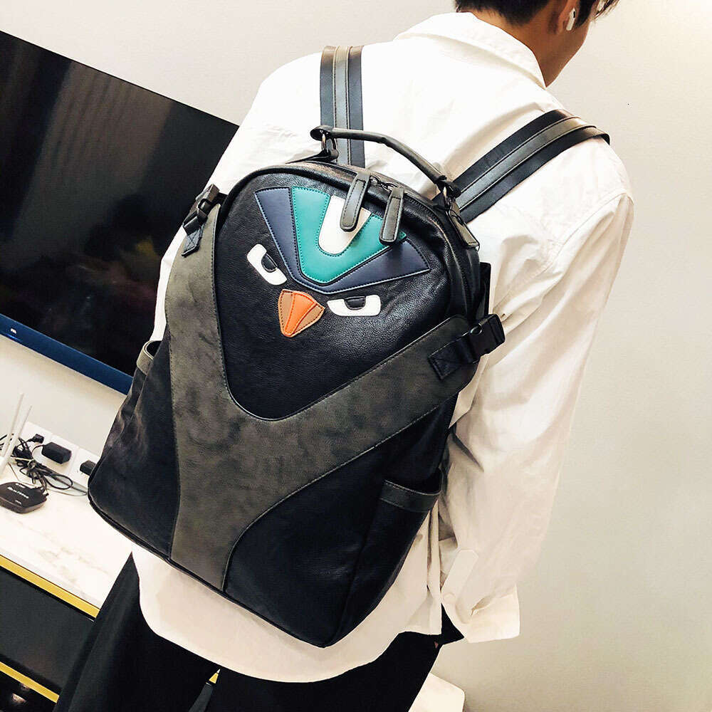 Backpack men's fashion trend college student backpack leisure computer large capacity travel bag