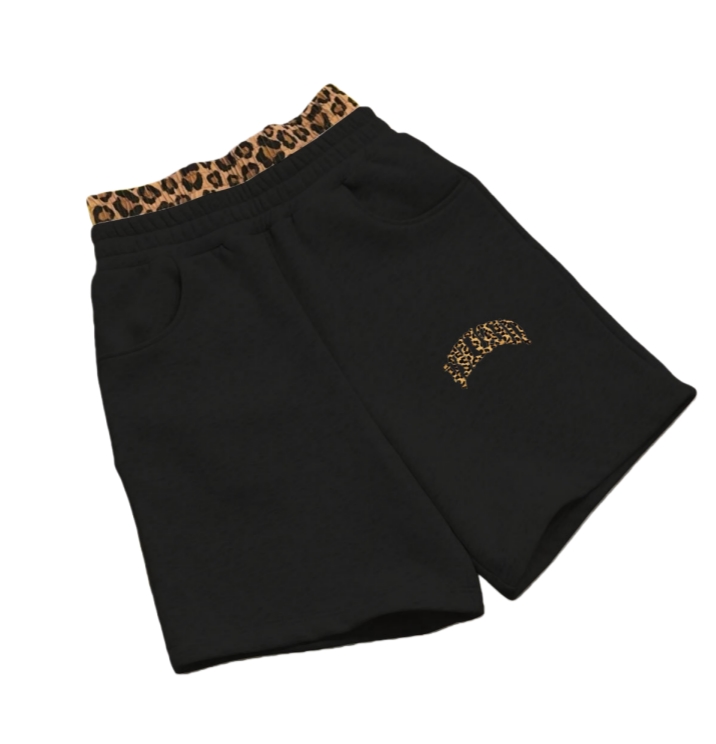 Men'S Hoodies & Sweatshirts Leopard Print Letter Embroidered Street Casual Long Pants, Versatile Hooded Sweatshirt For Both Men And Women