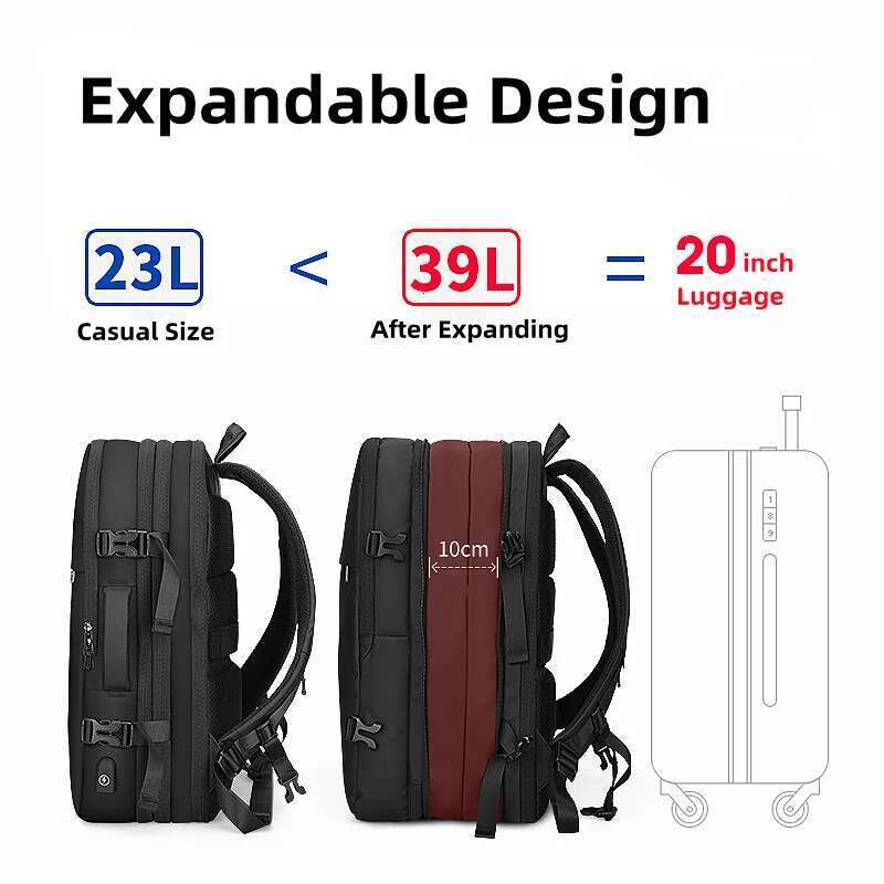 Mark Ryden 17 Inch Laptop Man Backpack USB Charging Multi-layer Space Travel Bag Business Male Anti-Theft Mochila