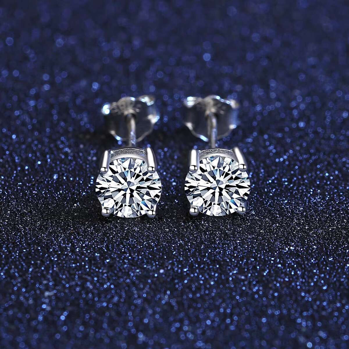 CZCITY Dazzling Minimalist Moissanite Earrings Stud 5.0mm Diamond Stone Jewelry Genuine 925 Sterling Silver Moissanite Earring