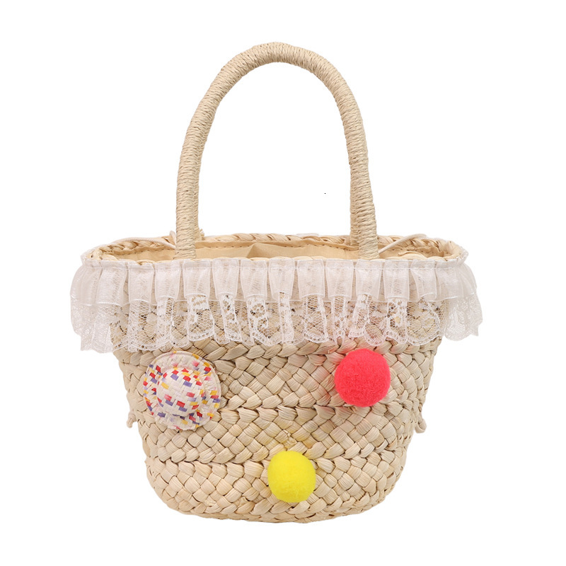 2025S Designer Women S Bag Summer New Straw Woven For Women With High Beauty Kitty Lightweight Handheld Women S Bag Cute Pendant Bow Weaving