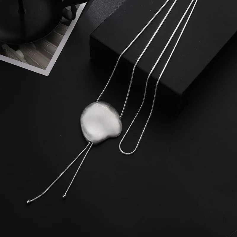 Kaseakia Statement Long Metal Necklace Sweater Chain for Women with Statement Pendant Fashion Jewelry Accessories Z250412