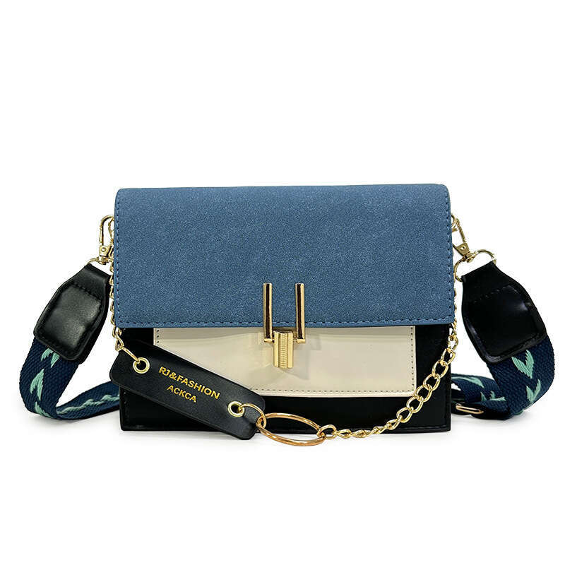 Autumn and winter internet celebrity Instagram women's new Korean version single shoulder crossbody fashion frosted contrasting small square bag