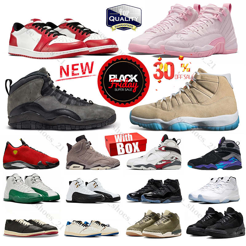 Designer shoes 1s 3s 6s 8s 10s 11s 12s Basketball shoes with box 1 low Varsity Red 3 Family Affair 10 Shadow 11 H-Town Pearl 285 12 Taxi Pearl Pink Sneakers man women shoes
