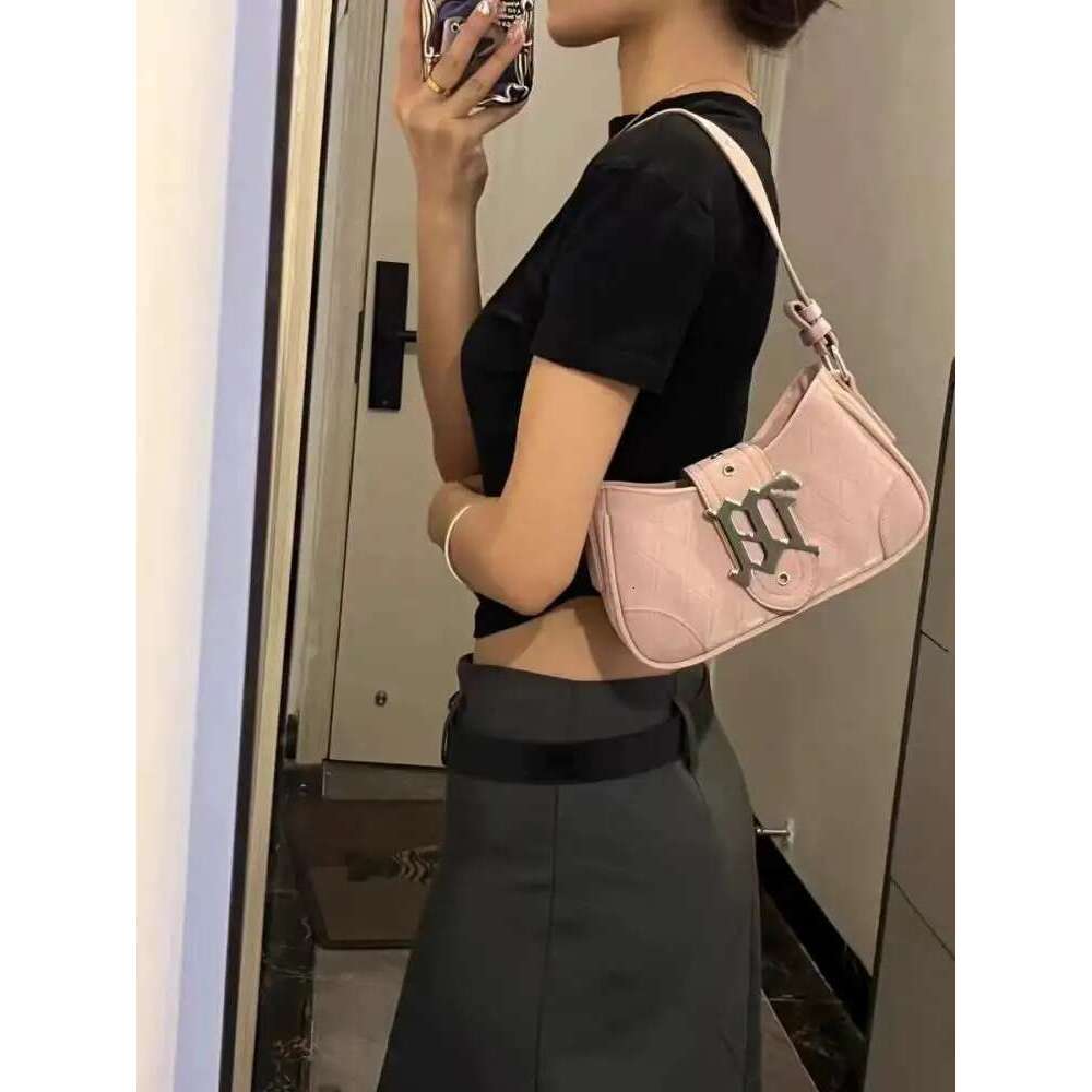 New Simple Black Shoulder Bags For Women Casual Hot Girl PU Leather Underarm Bag Fashion Ladies Pink Rhomboid Lattice Handbags