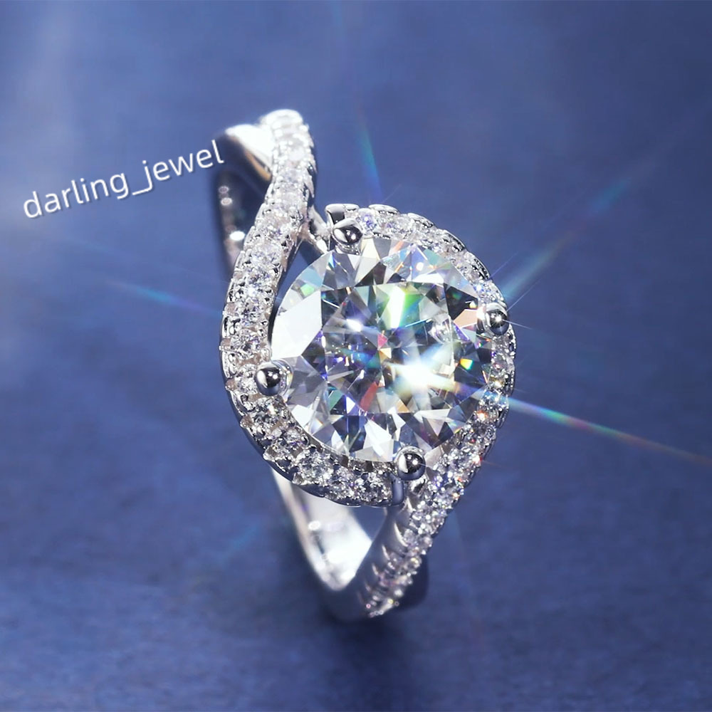 Valentines Day Gifts 1 CT VVS1 D Color GRA Certified 925 Sterling Silver Bling Diamond Moissanite Engagement Ring for Women