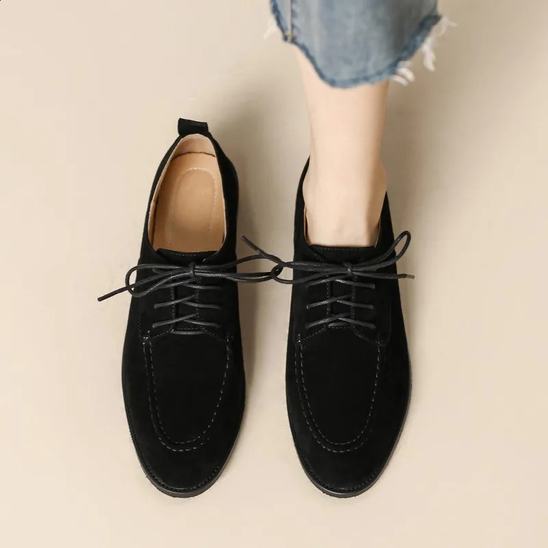 Spring and Autumn Solid Color Womens Flat Shoe Fashionable Round Toe Low Heel Casual Large Size Slip-on Womens Flat Shoes 250410