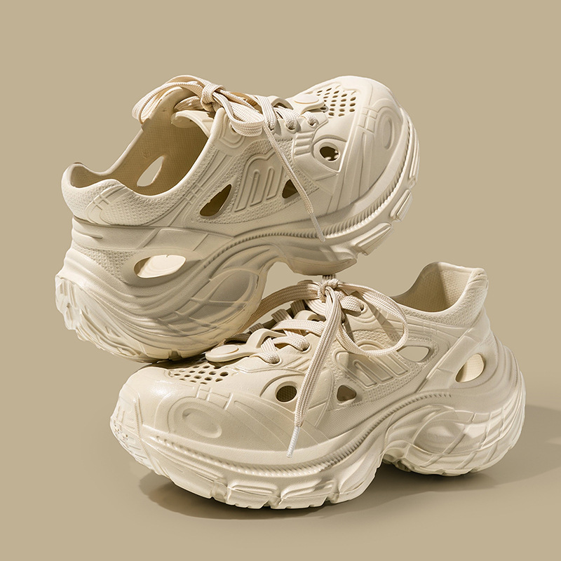 New Arrival Platform Women Casual Shoes Summer Breathable Hollow Out beach shoes Height Increasing Anti Slip Couple Versatile Shoes Hot