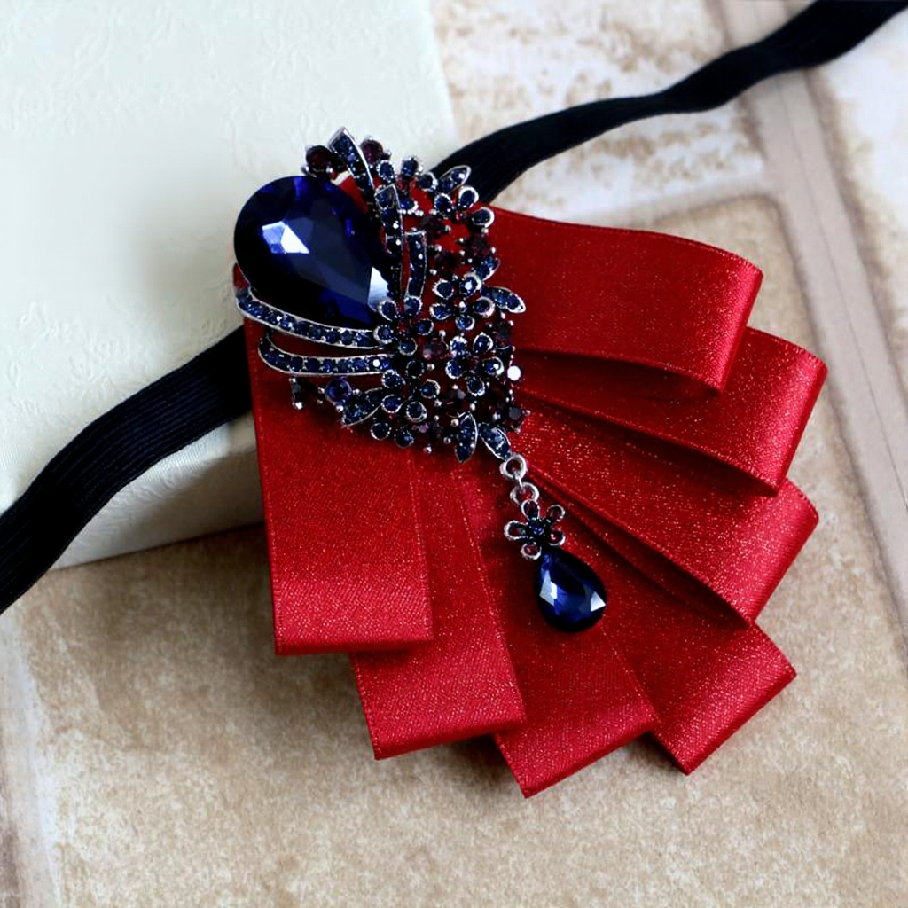 Neck Tie Set Superior Quality Formal Wear Diamond Bow Tide Men Wedding Groom Collar