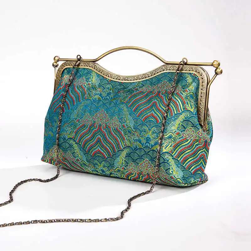 NEW Vintage Green Palace Wers Women Original Handmade Bag Shell Lock Bags Tote Women's Handbags Purses Chain Strap