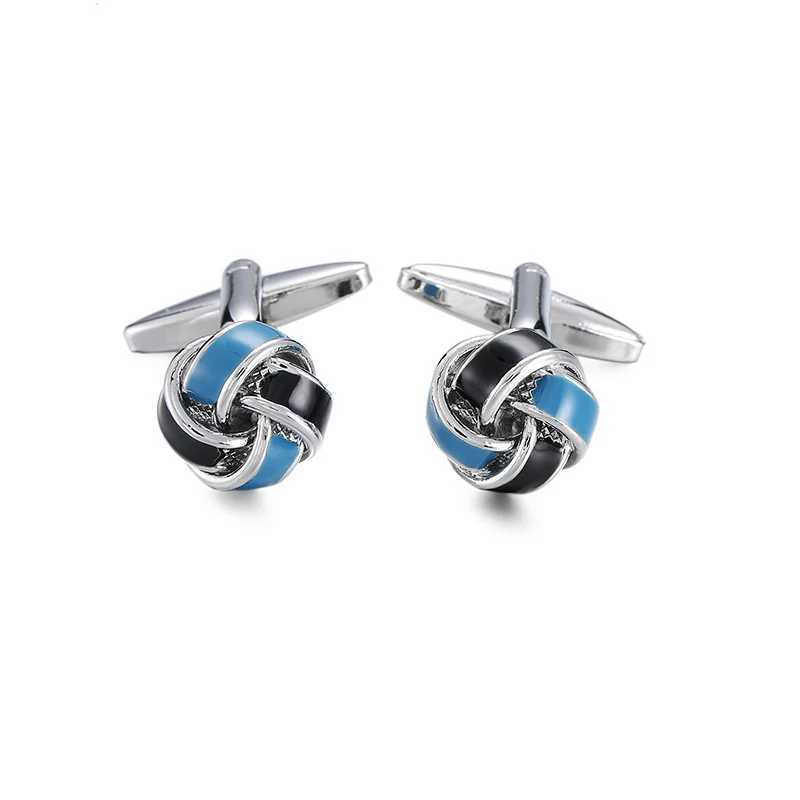 High quality French classic cufflinks twisted cufflinks in gold silver black blue purple mens knot mens jewelry cufflinksT250412