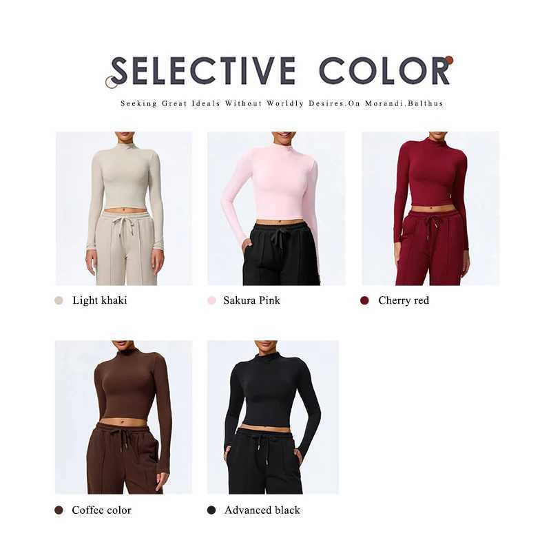 Ctenkevet Womens High Neck Long Sleeve Yoga Wear Female Soft And Skin-Friendly T-Shirt Gym Workout Sportswear Women Tight Tops J251112