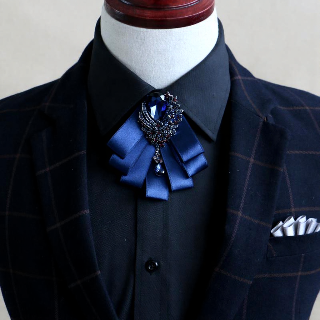 Neck Tie Set Superior Quality Formal Wear Diamond Bow Tide Men Wedding Groom Collar