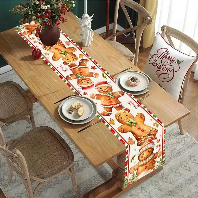 Christmas VIKAMA Christmas Gingerbread Man Cartoon Table Flag Holiday Atmosphere Family Table Decoration Table Flag Holiday Decoration Y251113