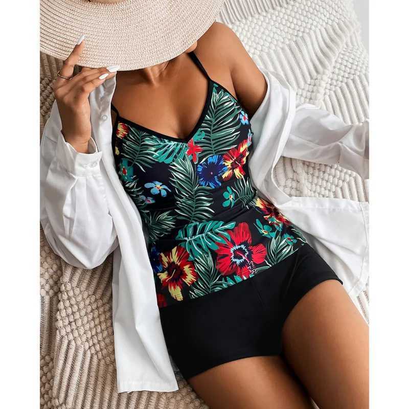 Sexy Large Swimsuits Plus Size Tankini Sets Female Swimwear Beach Wear Two-Piece Bathing Suit Sports Pool Womens Swimming SuitW251113