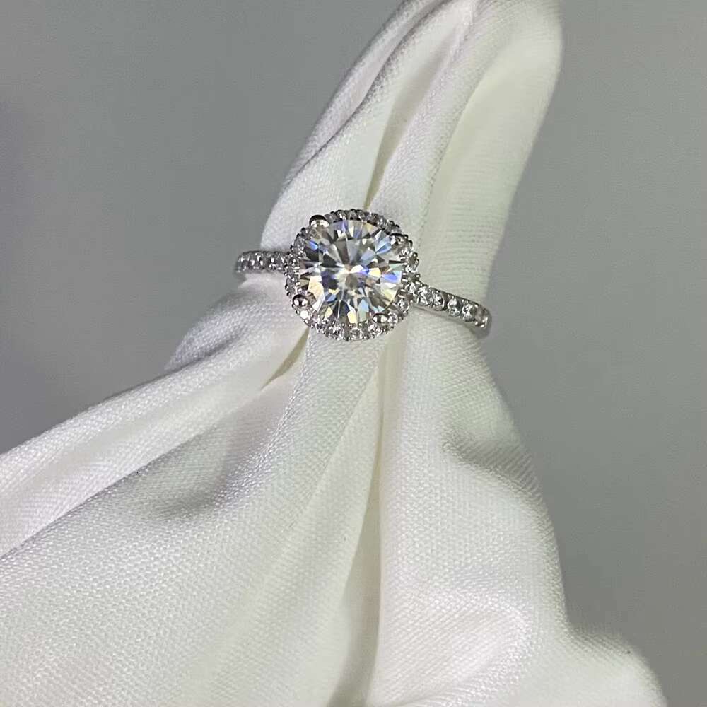 925 Sterling Silver Jewelry Ring Jewelry Moissanite Stone Ring Wedding Engagement Ring Romantic Style Jewelry