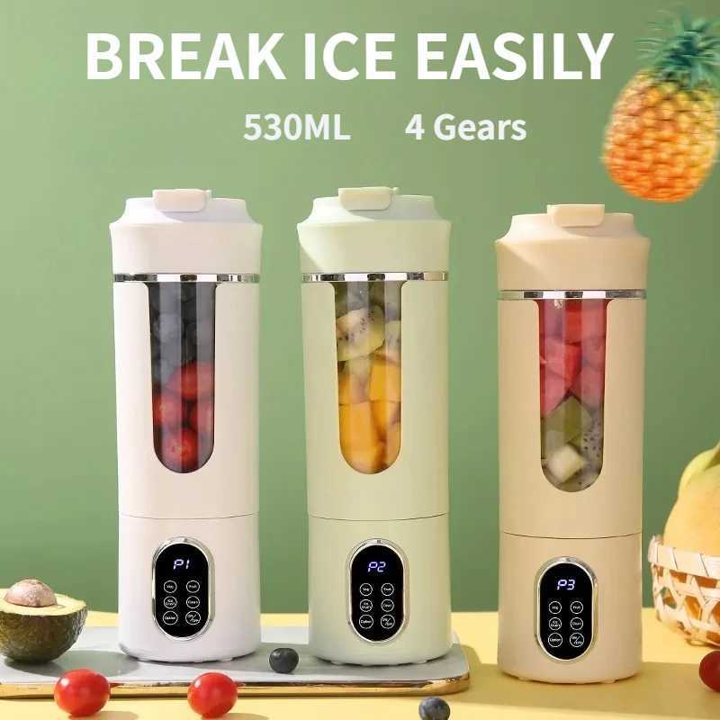New 530ml Portable Juicer Wireless USB Charging Crushed Ice Electric Juicing 12 Blade 4 Gears 74V Mini Fresh Juice Blender C251113