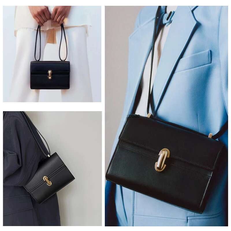 SAVETTE Brand Genuine Leather Symmetry 19 New Shoulder Women's Simple Handbag Small Square Bag Baguette Row Tote Bags 251113