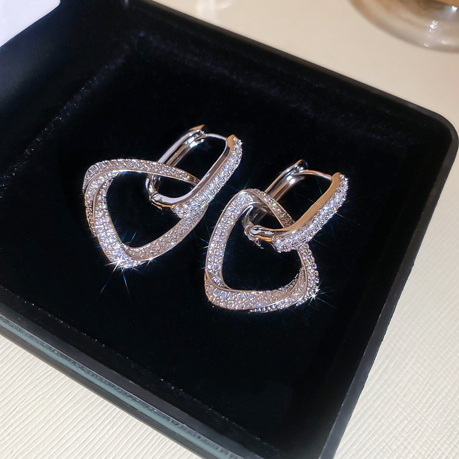 Elegant Real Gold Coated Zirconium Earrings Chic Designer Accessory - view 6