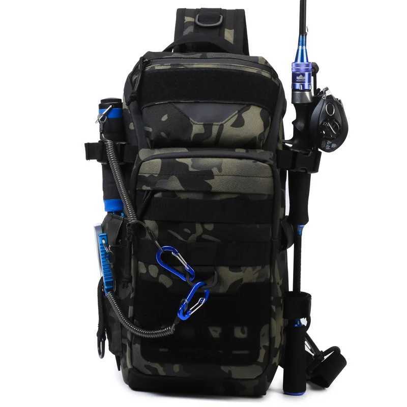 Camouflage Tactical Backpack Outdoor Waterproof Fishing Sports Chest Waist Bag Men Women Hiking Camping Travel Riding Cross BagsZ250412