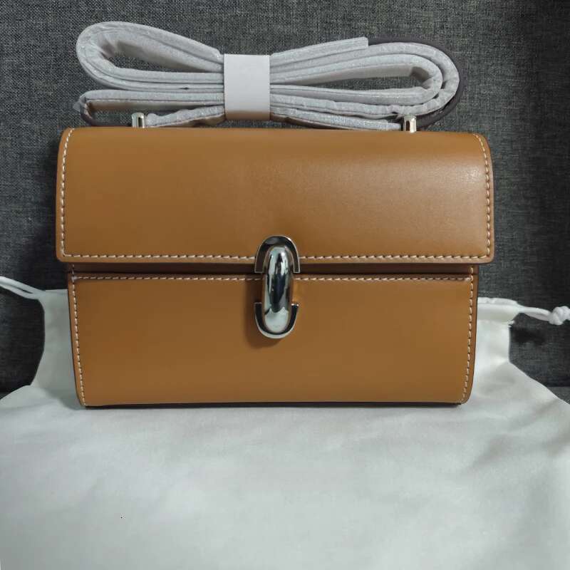SAVETTE Brand Genuine Leather Symmetry 19 New Shoulder Women's Simple Handbag Small Square Bag Baguette Row Tote Bags 251113