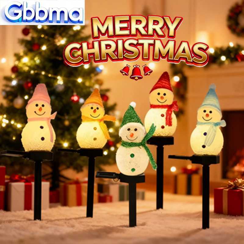 Christmas Decorations Light Solar Light Snowman Christmas Outdoor Solar Powered Stakes Lights for Corridor Patio Lawn Decoration M251113