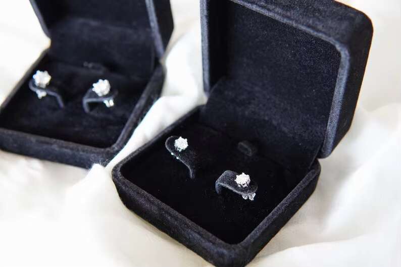 Moissanite Stud Earrings Round Moissanite Earrings 925 Sterling Silver Stud Earrings/ Gift for Her