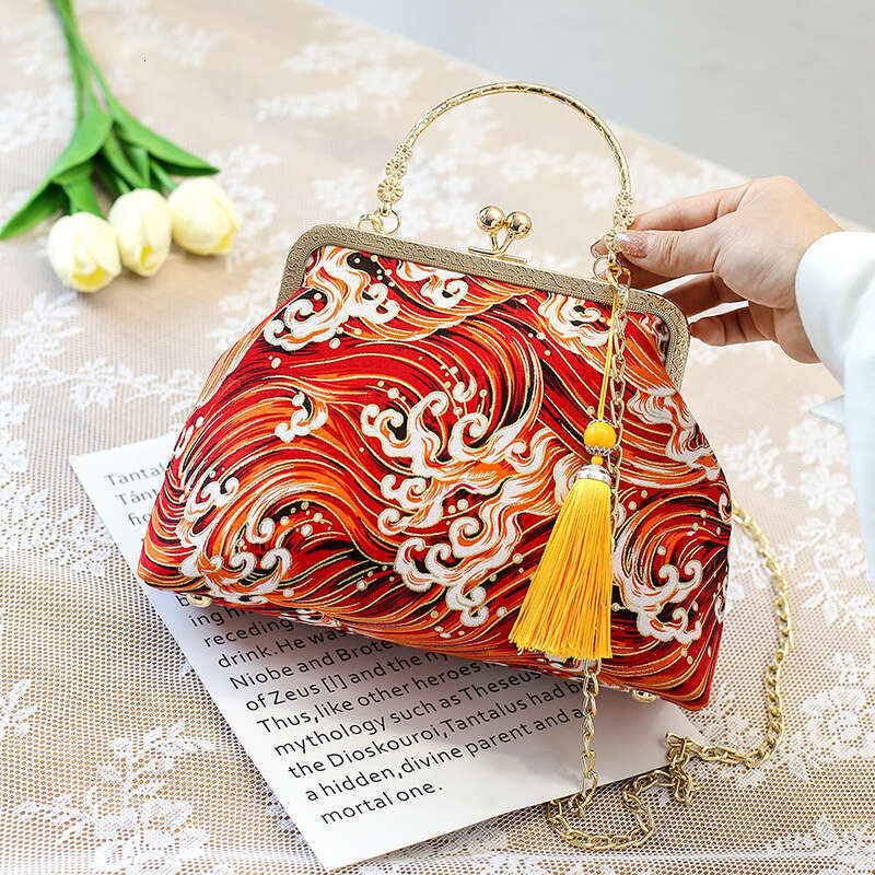 designer bag Single shoulder crossbody antique paired with cheongsam bag, new Chinese style finished gold handbag for women