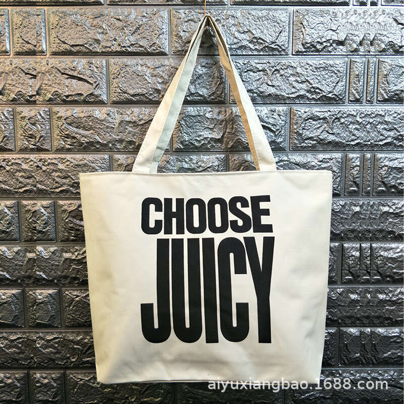 Ladies' handbag, student canvas Korean printed single shoulder tote minimalist crossbody bag, bags