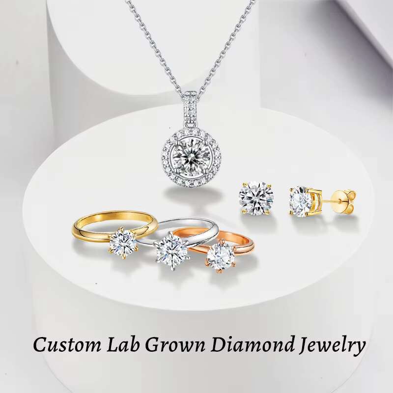 Starsgem 14K White Rose Yellow Gold Ring 2.1mm Round Cut Lab Grown Diamond US6 Engagement Ring