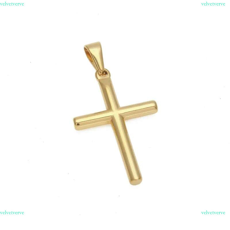 Mens Stainless Steel Cross Pendant Necklace with 60cm Cuban k or Gold Plated Box Chain New Fashion Hip Hop Necklaces Jewelry