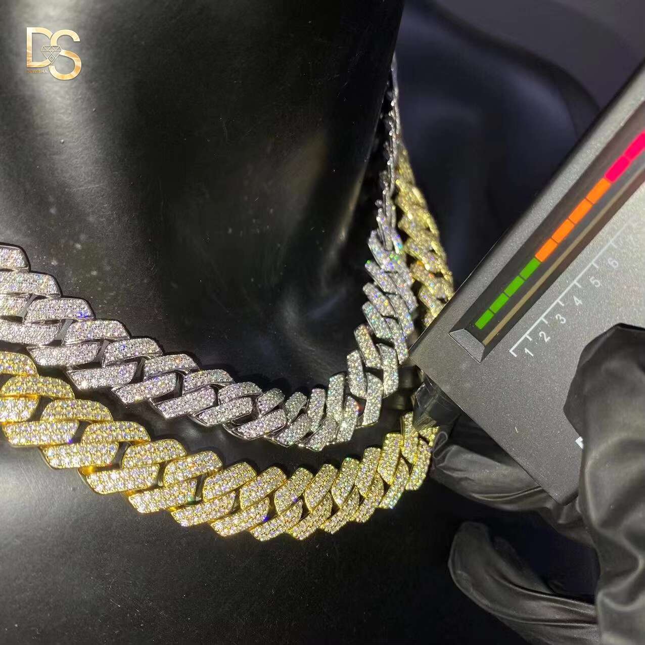 Best Quality 14mm Gold Plated Hip Hop Fashion Jewelry Moissanite Mens Necklace Cuban Link Chain