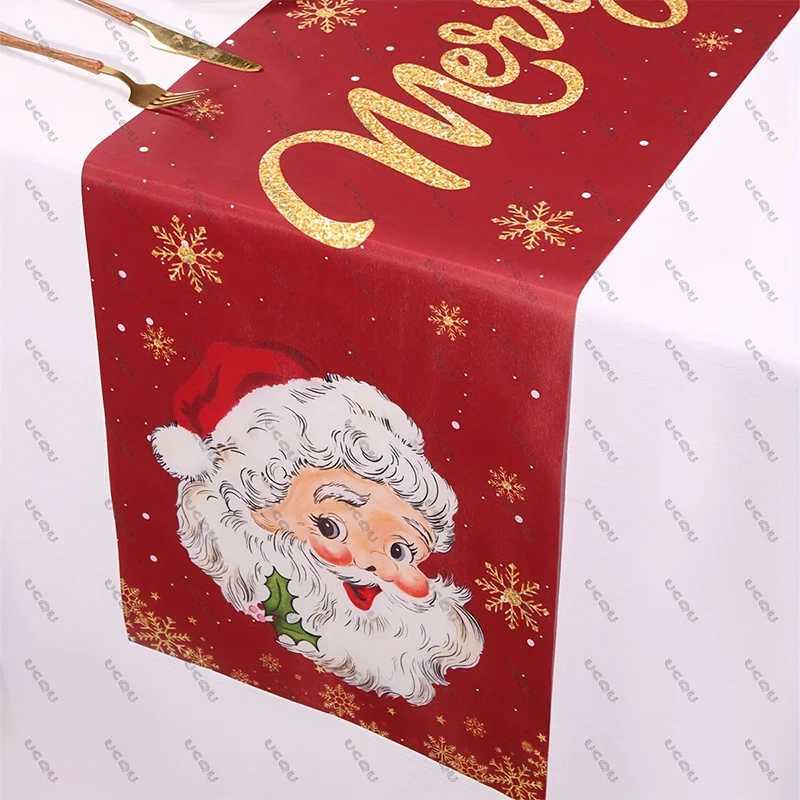 Christmas Christmas Linen Table Runner Decorative Cloth Flag Family Party Gift Xmas Home Holiday Dining Kitchen Halloween Santa Claus New Y251113