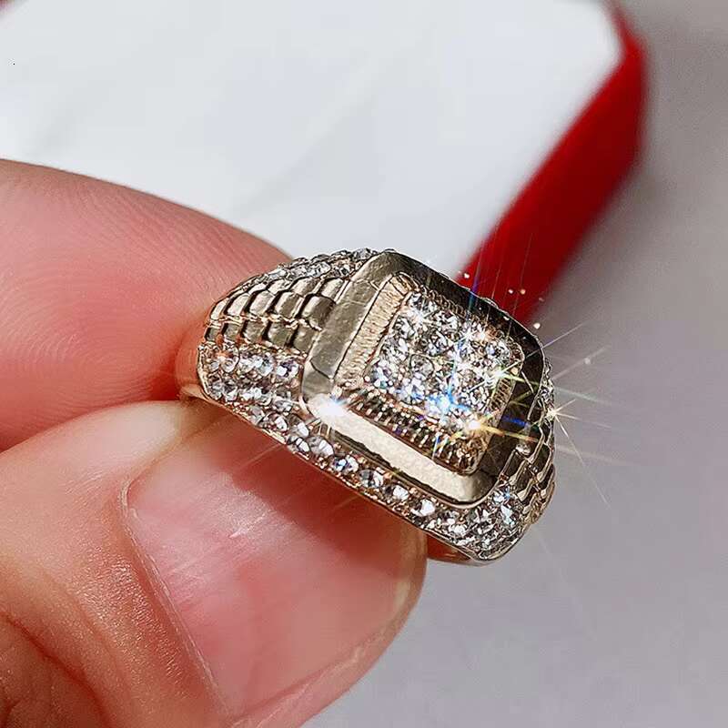 New Trendy Hip Hop Style Full of Diamond Ring Accessory tide Brand Hip Street Dance Ring for Fashion Men and Women