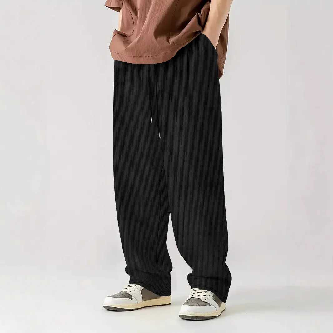 2025 New Mens Fashion Trends Spring and Autumn Corduroy Business Leisure Sports Comfortable Loose Long Leg Pants Wide Leg Straight Legs PantsXJ250412