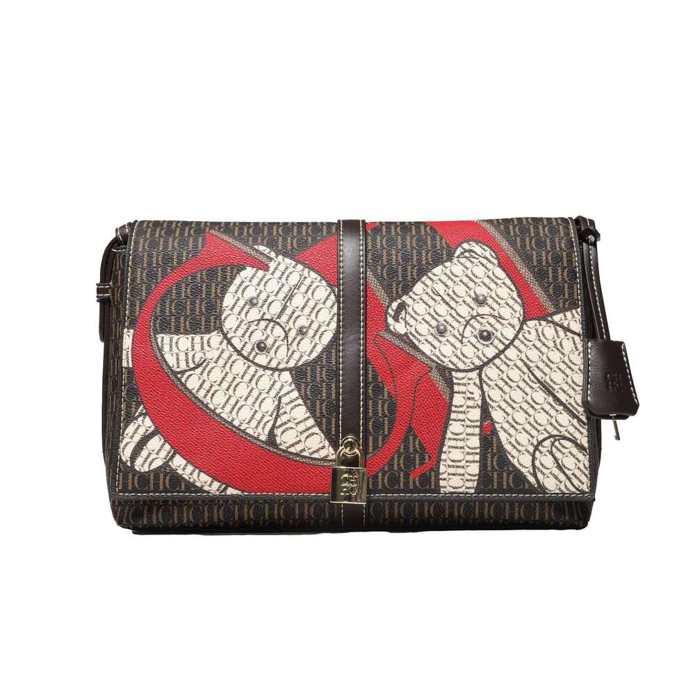 CHHC Women's Cartoon Rectangular Classic PVC Material Fashionable And Simple Shoulder Bag