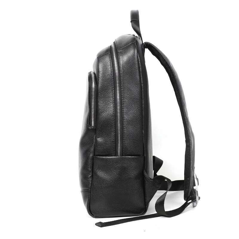 New Natural Cowskin 100% Genuine Men's Fashion Large Capacity Shoolbag For Boy Leather Laptop Backpack Bag