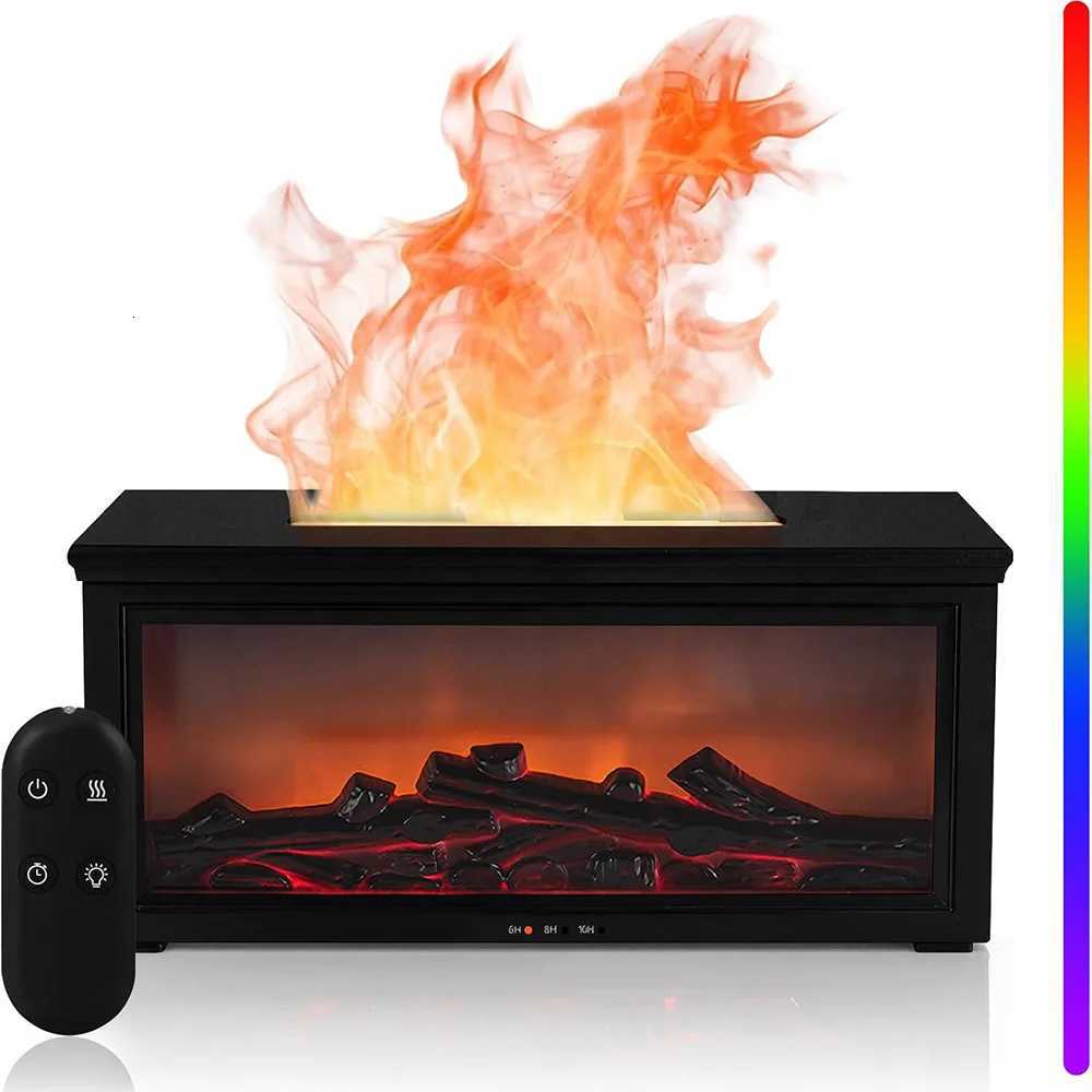 Eseential Oil Diffuser Fireplace Flame Oil Diffuser - Aromatherapy Aroma Humidifier Upgrade 7 Flame Colors Noiseless 280ml Y251113
