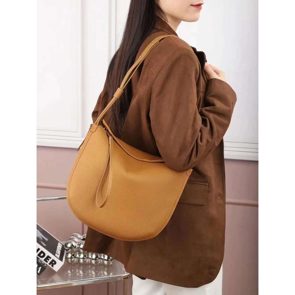 2023 High Quality Women Saddle Bag New Genuine Leather Female Versatile Handbags Ladies Simple Large Shoulder Crossbody Bags