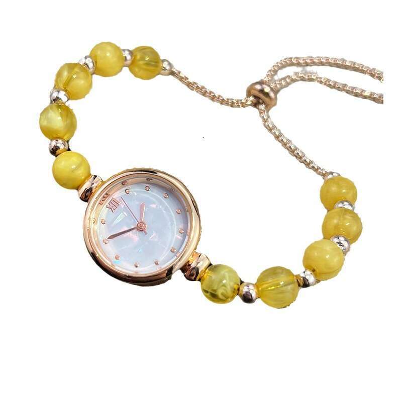 New Pearl Bracelet Women's Quartz Niche Light Luxury Small Dial Pull Adjustable Watch Hot Item designer