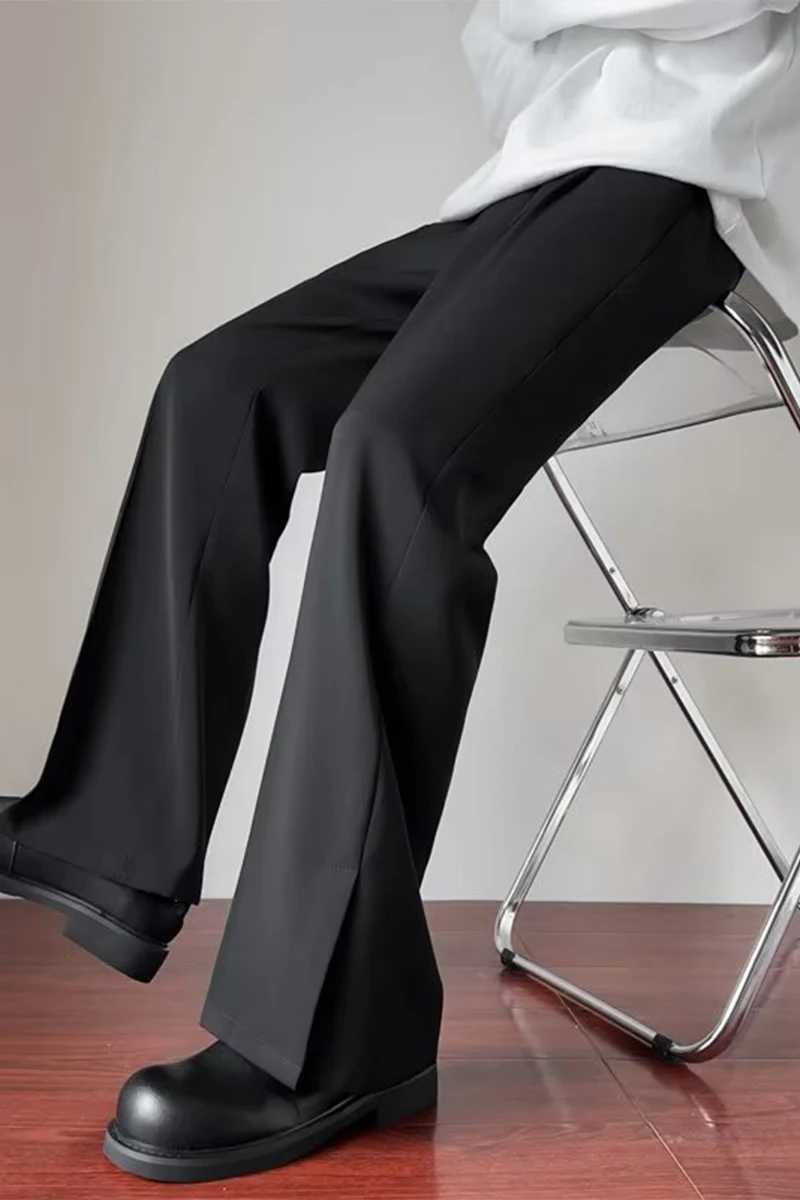 2024 Spring/Autumn Mens Split High Waist Trouser Mens Ultra Thin Solid Color Mens Casual Straight Pants I725XJ250412